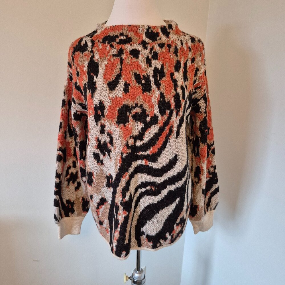Old Money Olsen Brand Multi color Orange Fall sweater